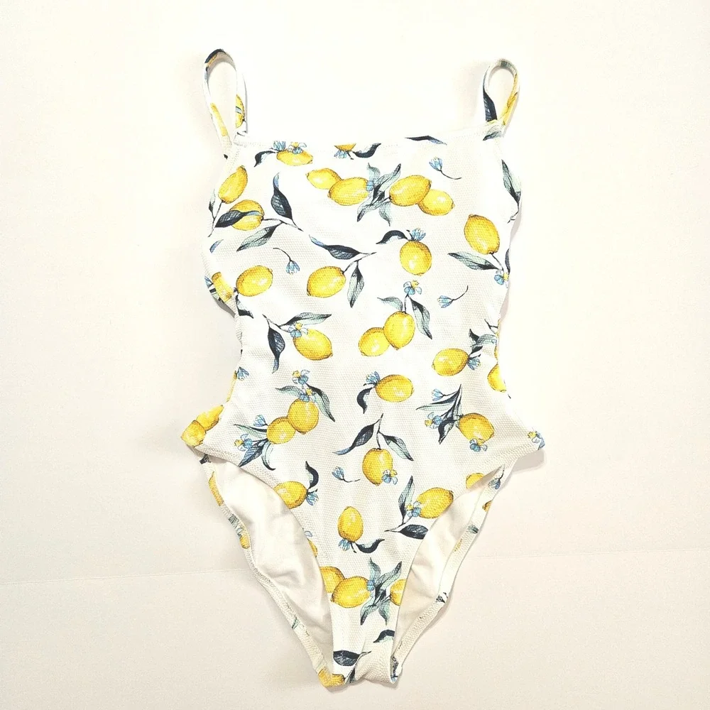 Jessica‎ Simpson Womens Lemon Print One Piece Swimsuit  SSNL20844 Lemon Multi S